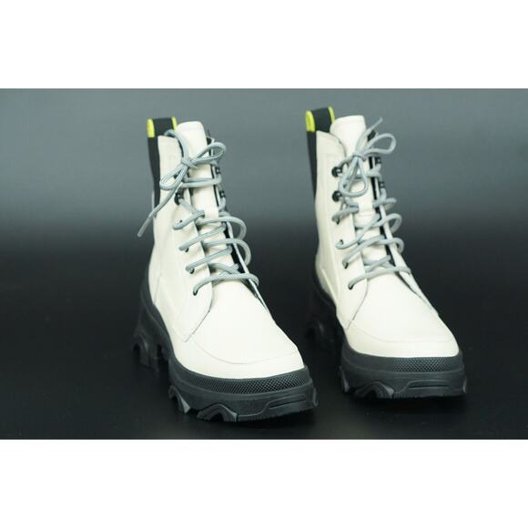 Sorel Brex Lace-up Waterproof Snow Boot size 8 Chalk Ankle Hiking Platform - Picture 3 of 10